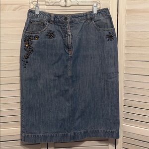 Vintage Studded Women's Denim Jeans Skirt  Size 12